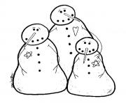 Printable three snowman sc9f2 coloring pages