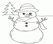 Printable christmas winter smiling snowman bbd7 coloring pages