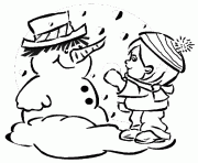 Printable kid make snowman s winter 4c2c coloring pages