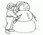 Printable making snowman in winter s printables 499c coloring pages