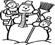 Printable making snowman s winter 055c coloring pages