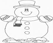 Printable smilling snowman s free0757 coloring pages