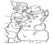 Printable kids making snowman s winter 87cf coloring pages