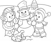 Printable preschool s winter snowman and kids 5d0f coloring pages