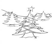 Printable tree with christmas Lights coloring pages