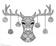 hand drawn deer head christmas