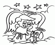 Printable free s for christmas angel and dog77a3 coloring pages