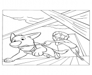 Printable dog run from his owner 04f1 coloring pages