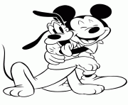 mickey mouse hugging pluto dog disney