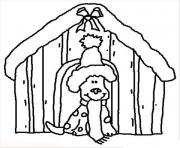 Printable dog in christmas housie e66b coloring pages