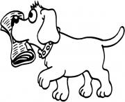 Printable dog bringing a news paper e8d8 coloring pages