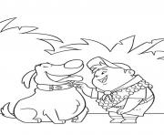 Printable dog and boy up s0277 coloring pages