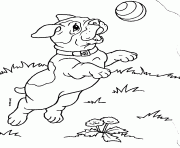 Printable dog chasing ball 713f coloring pages