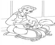 Printable belle and the dog disney princess 1658 coloring pages