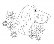 Printable dog an flower 1ce2 coloring pages