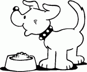 Printable dog eating his food b4e6 coloring pages