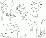 Printable dog in a summer day 2389 coloring pages