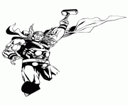 marvels thor holding hammer coloring page