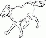 Printable wolf is running coloring pages