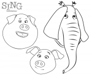 Animals from Sing Animation Coloring