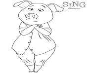 Sing Colouring Page Pig Rosita