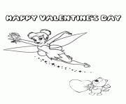 tinkerbell and valentines bear cupid coloring page