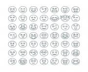 Printable emoji flat emoticons set modern flat smileys icon coloring pages
