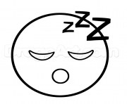 Printable emoji sleep sleepy face coloring pages