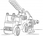 Printable lego fire truck police coloring pages