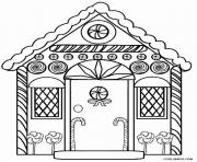 Printable Detailed Gingerbread House coloring pages