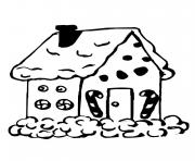 Printable Holiday Gingerbread House coloring pages
