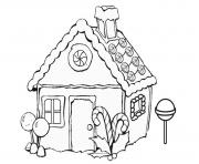 Gingerbread House Page Coloring Sheets