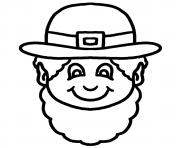 Printable this black and white cartoon leprechaun face clipart illustration coloring pages