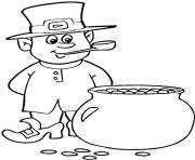 Printable patrick pot of gold coloring pages