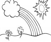 Rainbow Coloring Pages For Kids flowers sun
