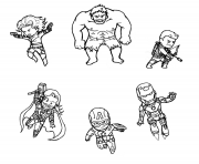 Printable mini avengers marvel coloring pages