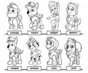 Printable Free Chase Paw Patrol list coloring pages