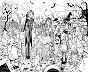 hard adult halloween coloring pages