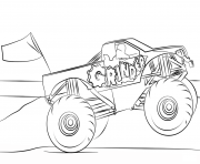grinder monster truck coloring page
