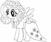 Printable cute fluttershy my little pony coloring pages