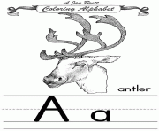 coloring alphabet traditional antler