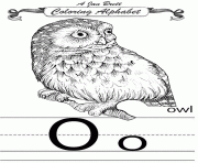 coloring alphabet traditional owl