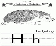 coloring alphabet traditional hedgehog