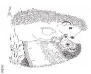 hedgies january coloring art by jan brett