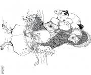 hedgies august coloring art by jan brett