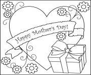 Mothers Day Gifs Heart Coloring Sheets for Kids