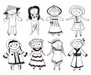 Printable vietnamese traditional dress vietnam black and white coloring pages