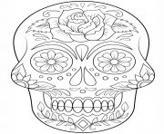 sugar skull with flowers calavera