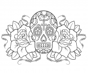sugar skull and roses calavera