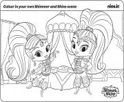 Shimmer and Shine Fun with Colouring Page
